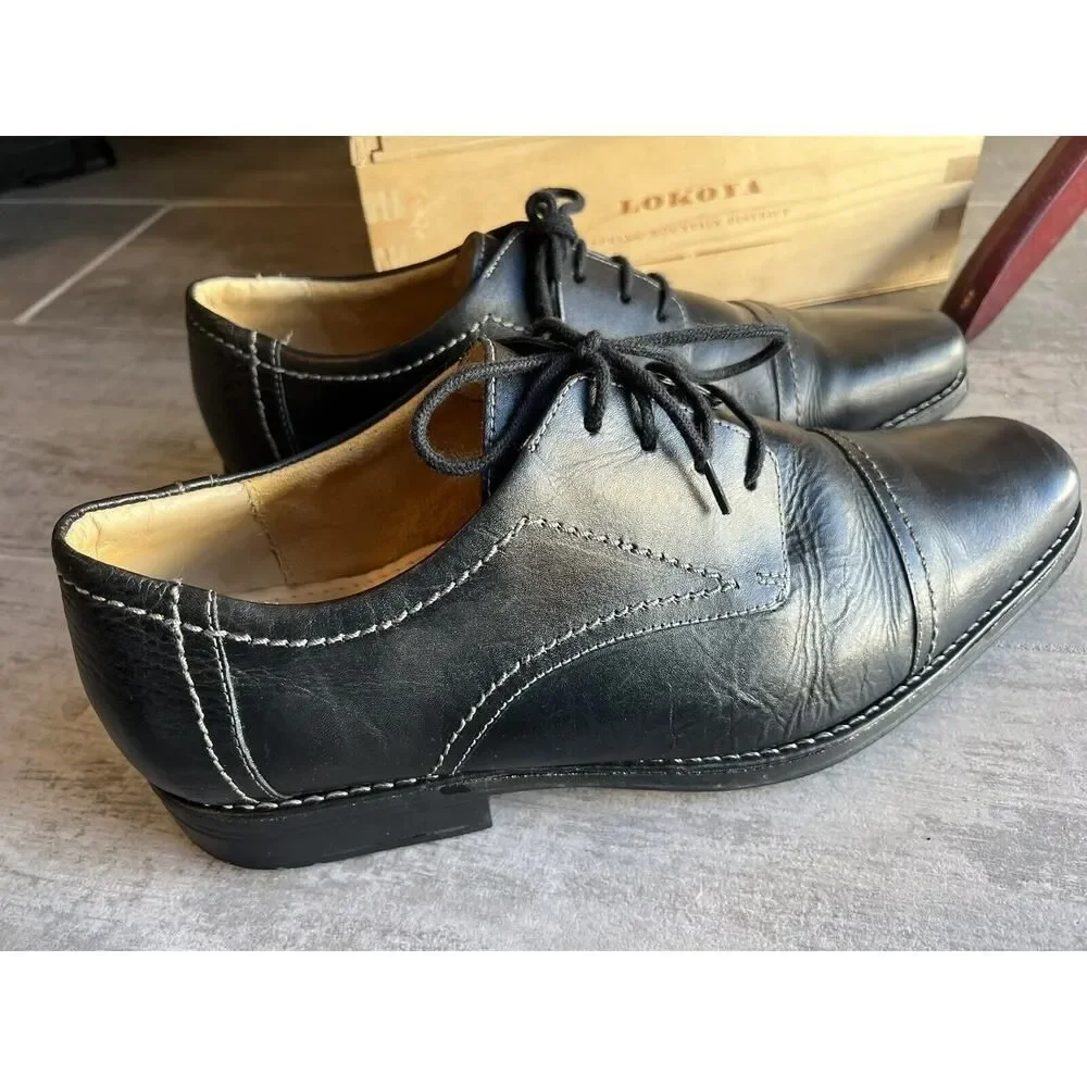 Sandro Moscoloni Whitman Dress Shoes Oxfords Derby Black Leather Designer 13 M
